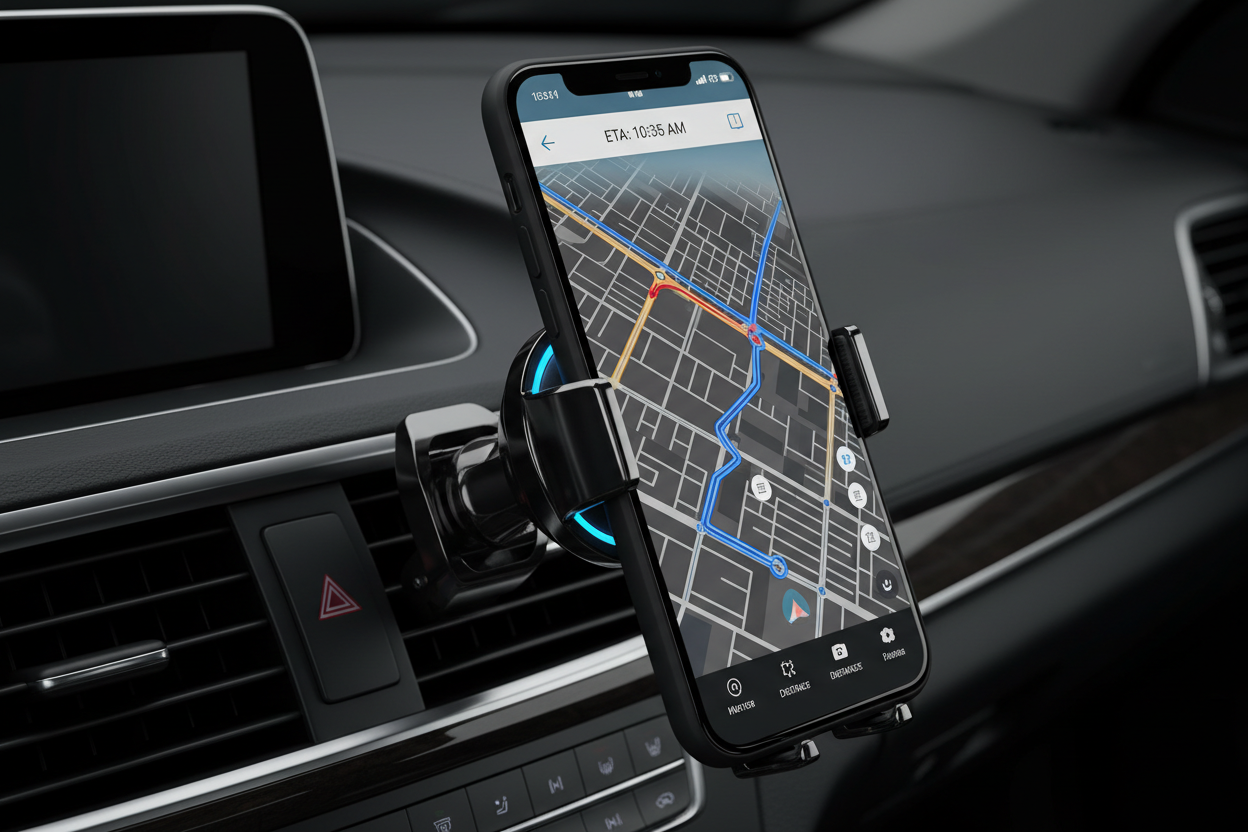 Soporte magnético en ventilador de coche con GPS activo